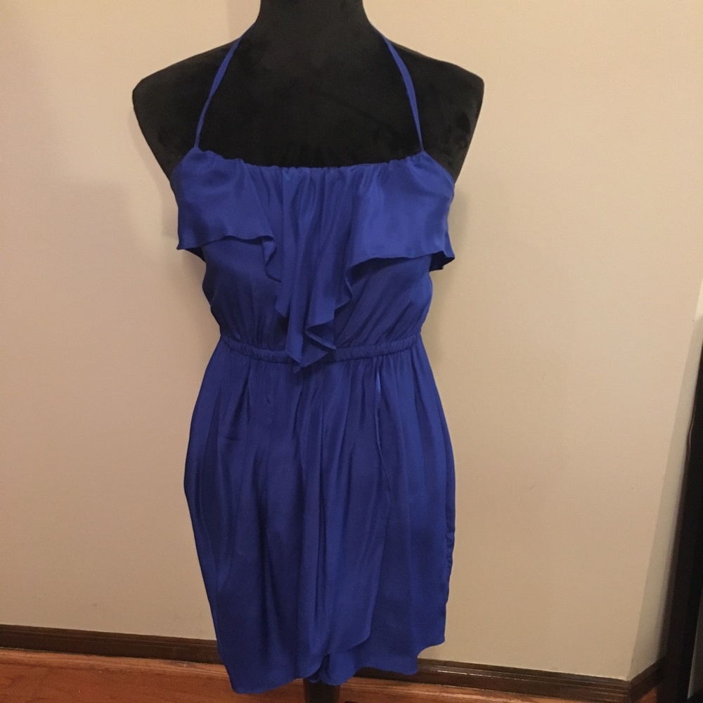 Addison Heart cobalt blue silk dress